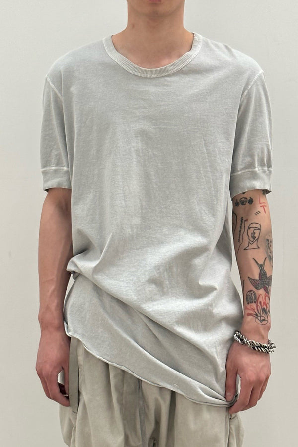 BORIS BIDJAN SABERI short-sleeved T-shirt TS CLASSIC1 RIB RF F035 light gray 4